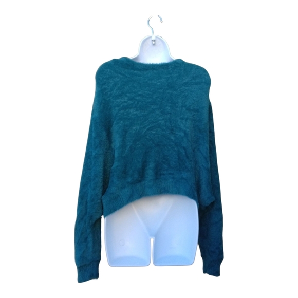 Free People Wyatt Cardigan Teal Fuzzy Oversized XS/Small - Picture 5 of 5
